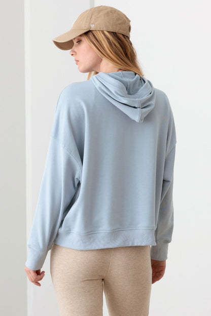 Le Lis Half Zip Drawstring Mock Neck Hoodie