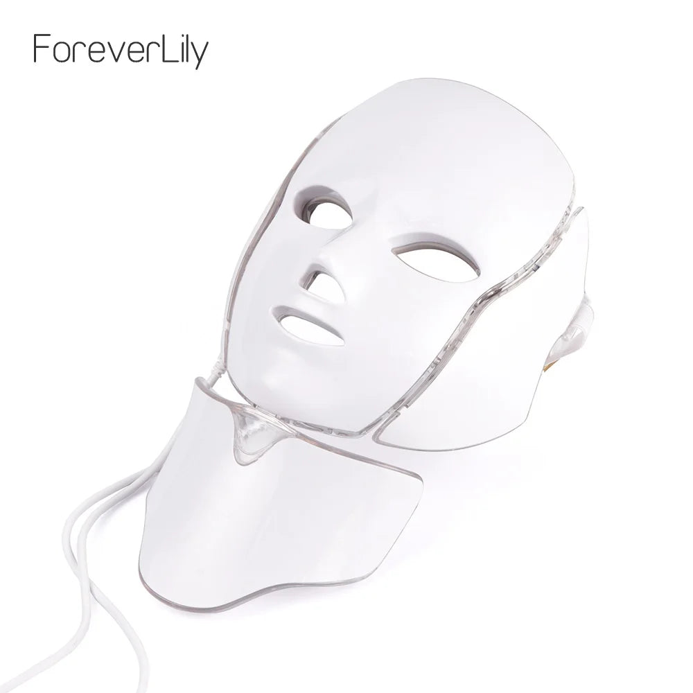 7 Colors Light LED Beauty Facial Mask With Neck Therapy Tool