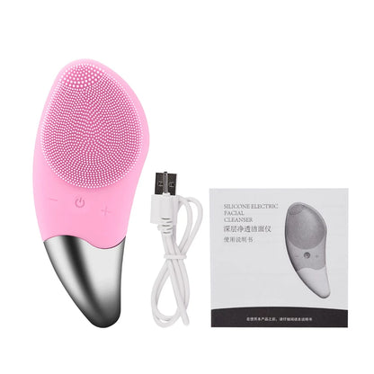 Mini Silicone Electric Facial Cleansing Brush USB Recharge Device