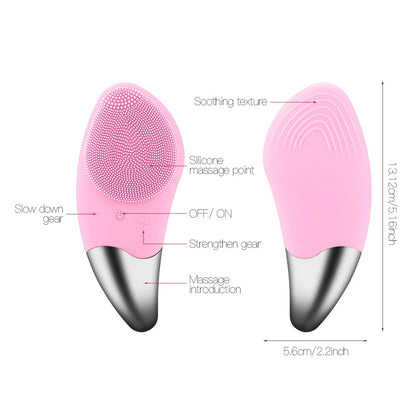 Mini Silicone Electric Facial Cleansing Brush USB Recharge Device