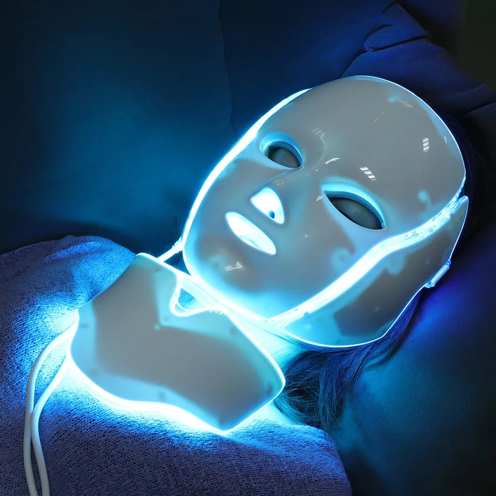 7 Colors Light LED Beauty Facial Mask With Neck Therapy Tool