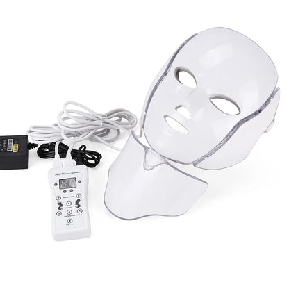 7 Colors Light LED Beauty Facial Mask With Neck Therapy Tool