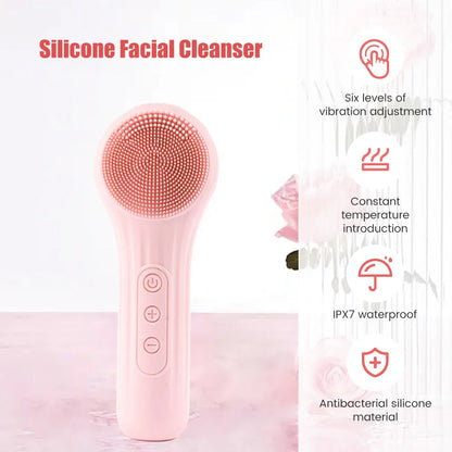 Rechargeable Silicone Facial Scrubber And Exfoliator for Men & Women