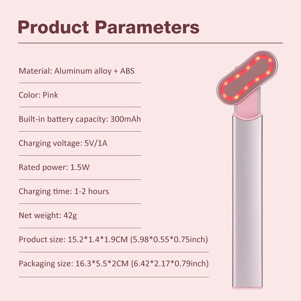 EMS Microcurrent Face Lifting Device Red Light Facial