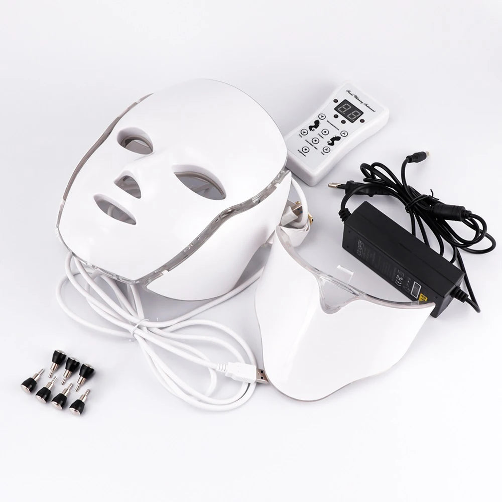 7 Colors Light LED Beauty Facial Mask With Neck Therapy Tool