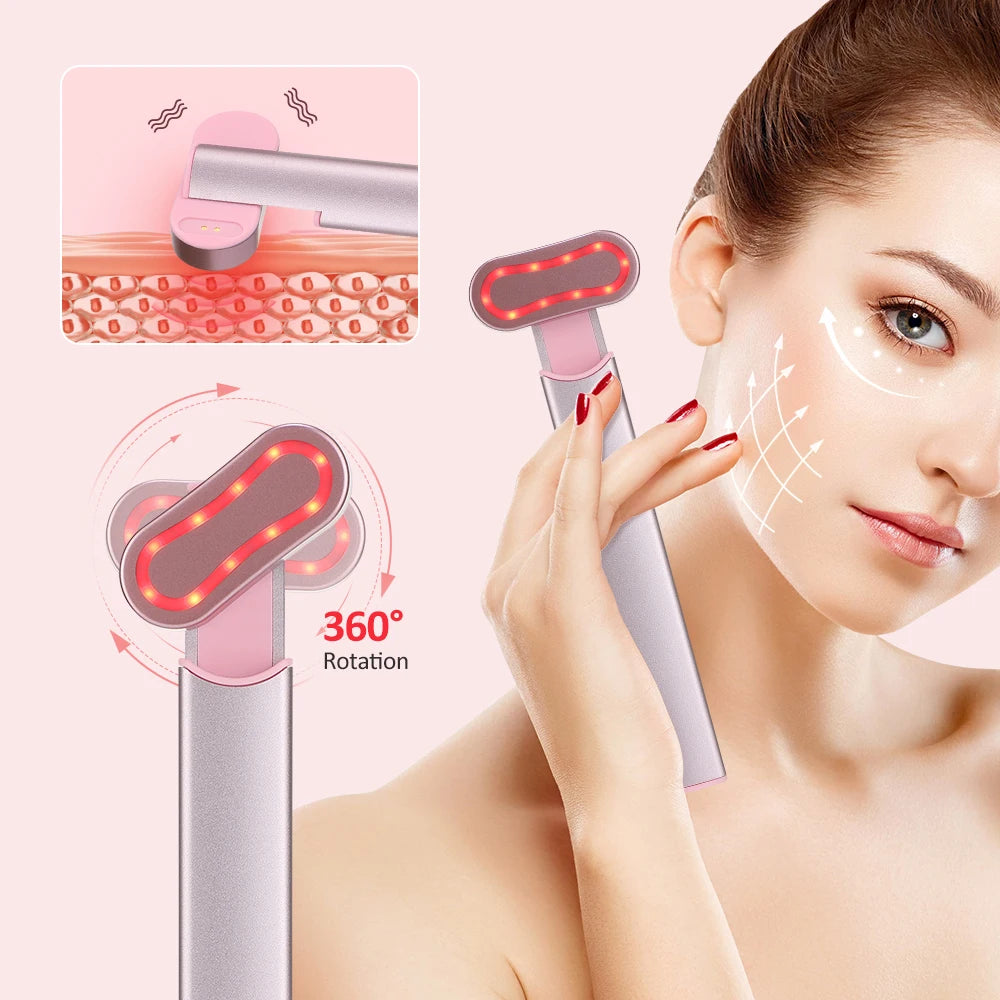 EMS Microcurrent Face Lifting Device Red Light Facial