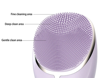 Electric Heated Silicone Face Wash Facial Cleansing Brush