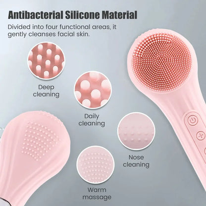 Rechargeable Silicone Facial Scrubber And Exfoliator for Men & Women