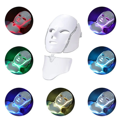 7 Colors Light LED Beauty Facial Mask With Neck Therapy Tool