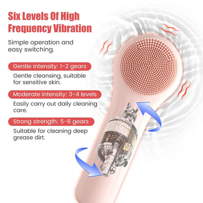 Rechargeable Silicone Facial Scrubber And Exfoliator for Men & Women