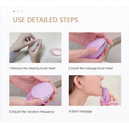 Electric Heated Silicone Face Wash Facial Cleansing Brush