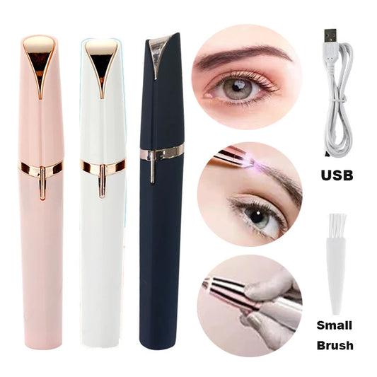 USB Electric Mini Eyebrow Trimmer Painless Epilator Shaver Razors Tool