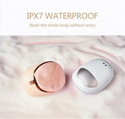 Electric Heated Silicone Face Wash Facial Cleansing Brush